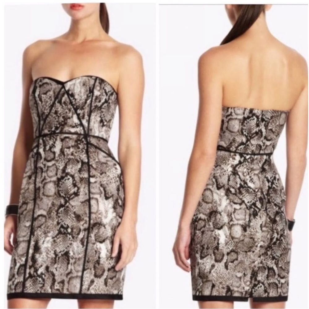 BCBGMaxAzria Snakeskin Silk Dress